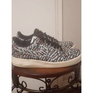 Nike Men's Air Force 1 Low Just Do It Black Athletic Shoes - Size 10.5